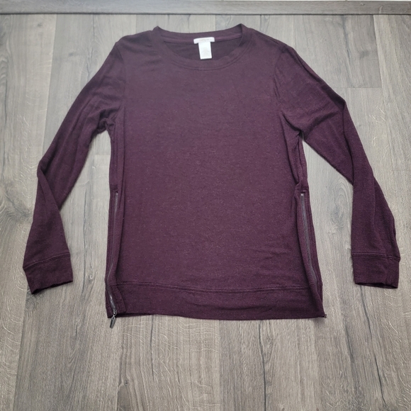 Matty M size S purple scoop neck long sleeve top - Picture 1 of 4